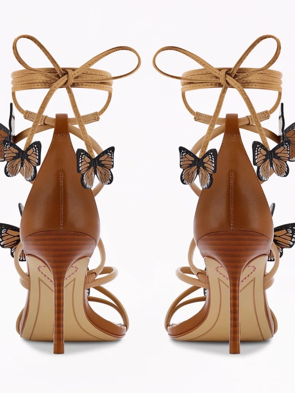 Sophia Webster Tan Butterfly Lace-Up Stiletto Heels